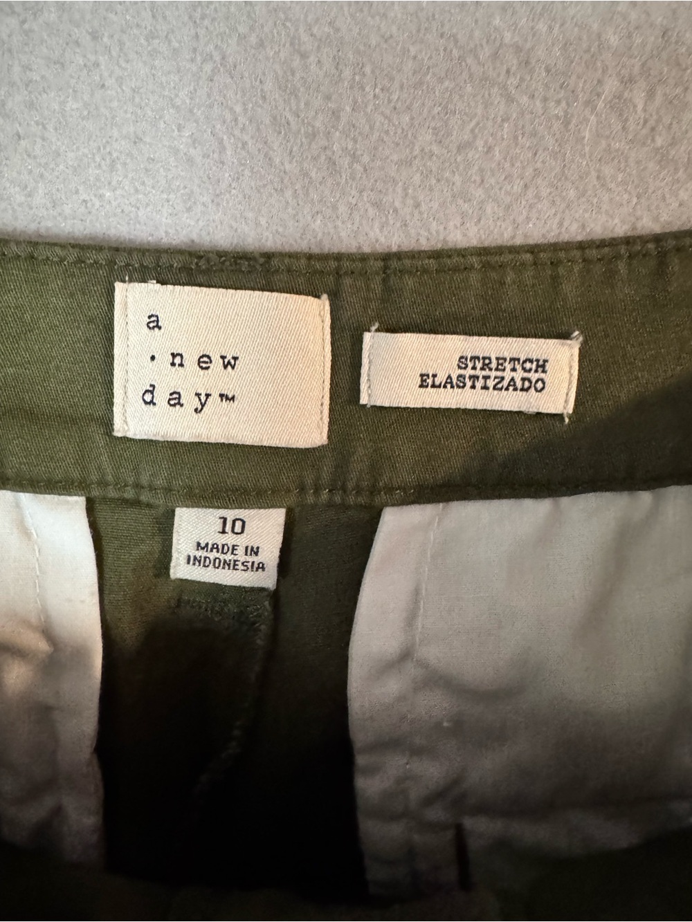a new day Olive Green Cotton Chino Shorts - Picture 2 of 6